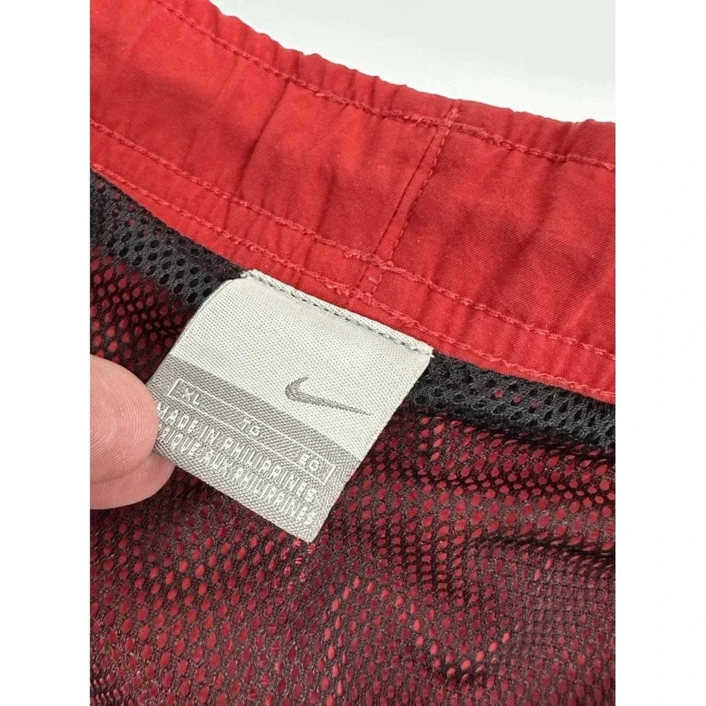 Nike Swim Trunks Red Vintage Y2K Silver Tag Embroidered / Men's XL